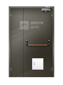 Глухая полуторная противопожарная дверь ДПМ-02 EI-45 со стыковочным узлом
