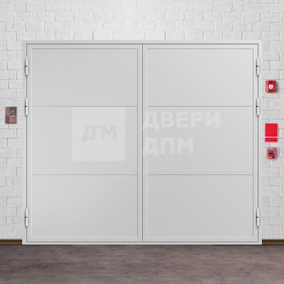 Огнеупорные распашные ворота в цеху ВПМ-37